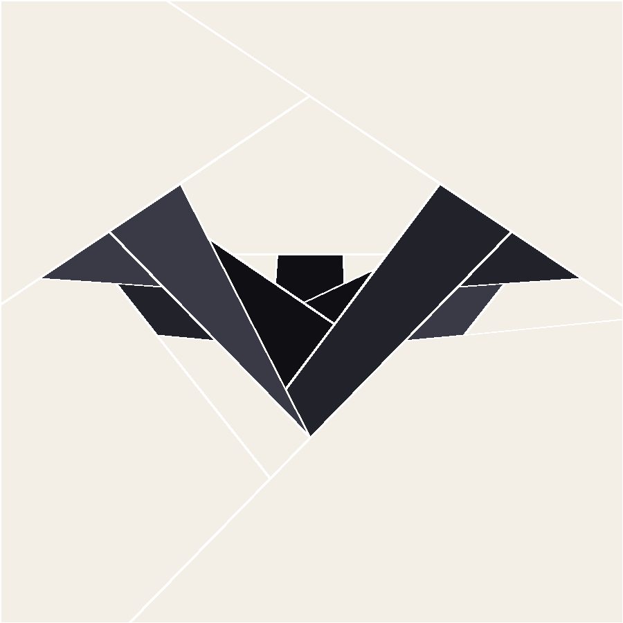 Bat Quilt Block Pattern with every seam line shown