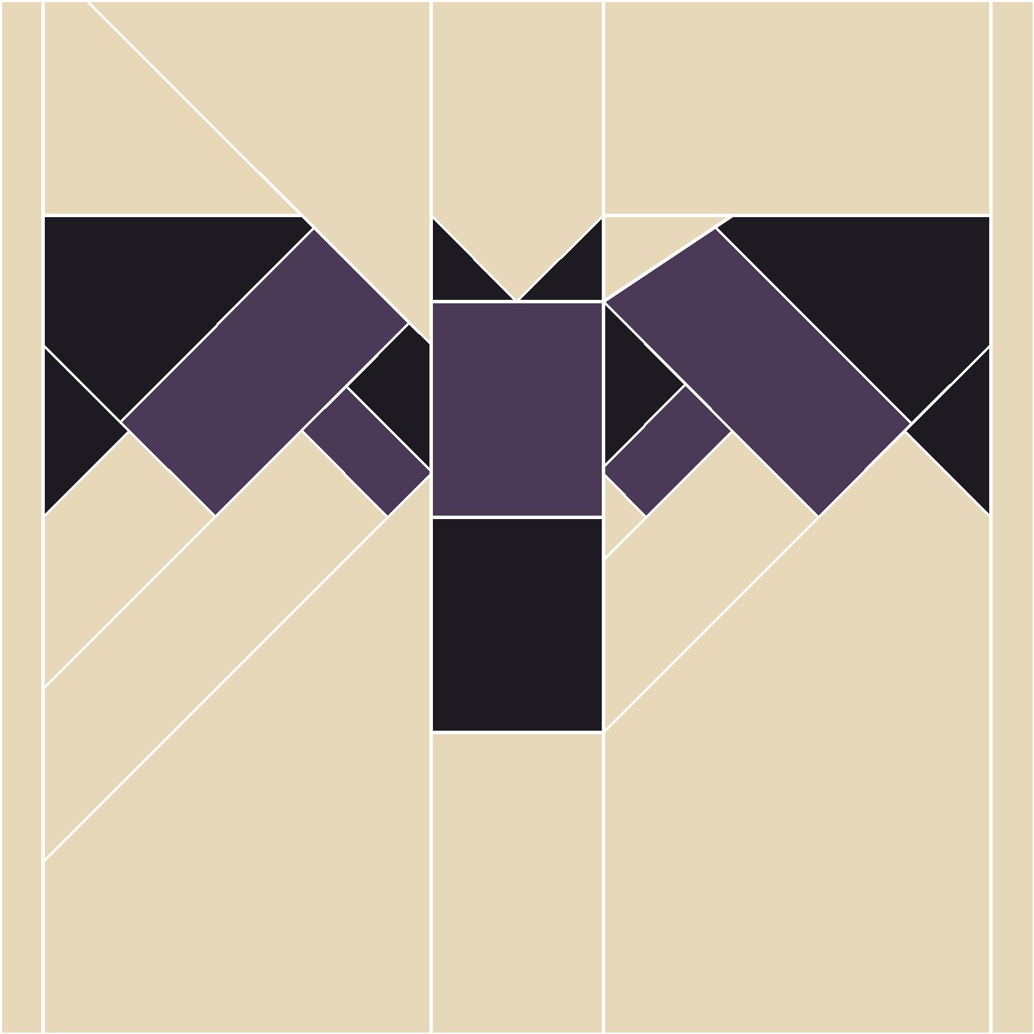 Spread-Wing Bat Quilt Block Pattern, Advanced cut