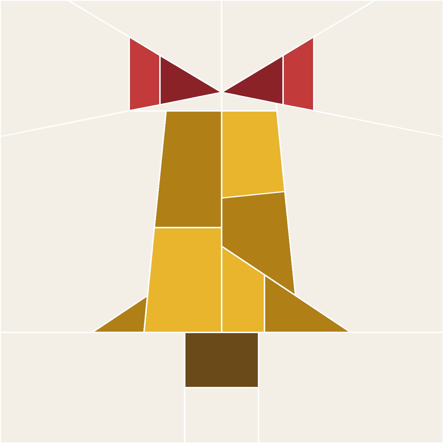 Bell Quilt Block Pattern, Advanced cut