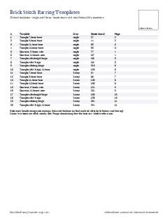 Page 1 of the Brick Stitch Earring Templates PDF