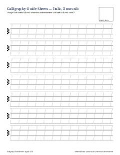 Page 8 of the Calligraphy Guide Sheets PDF