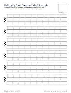 Page 9 of the Calligraphy Guide Sheets PDF