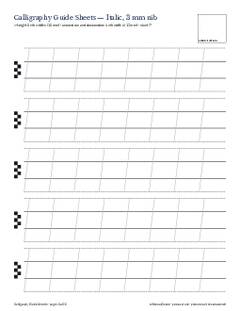 Page 10 of the Calligraphy Guide Sheets PDF
