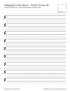 Page 14 of the Calligraphy Guide Sheets PDF