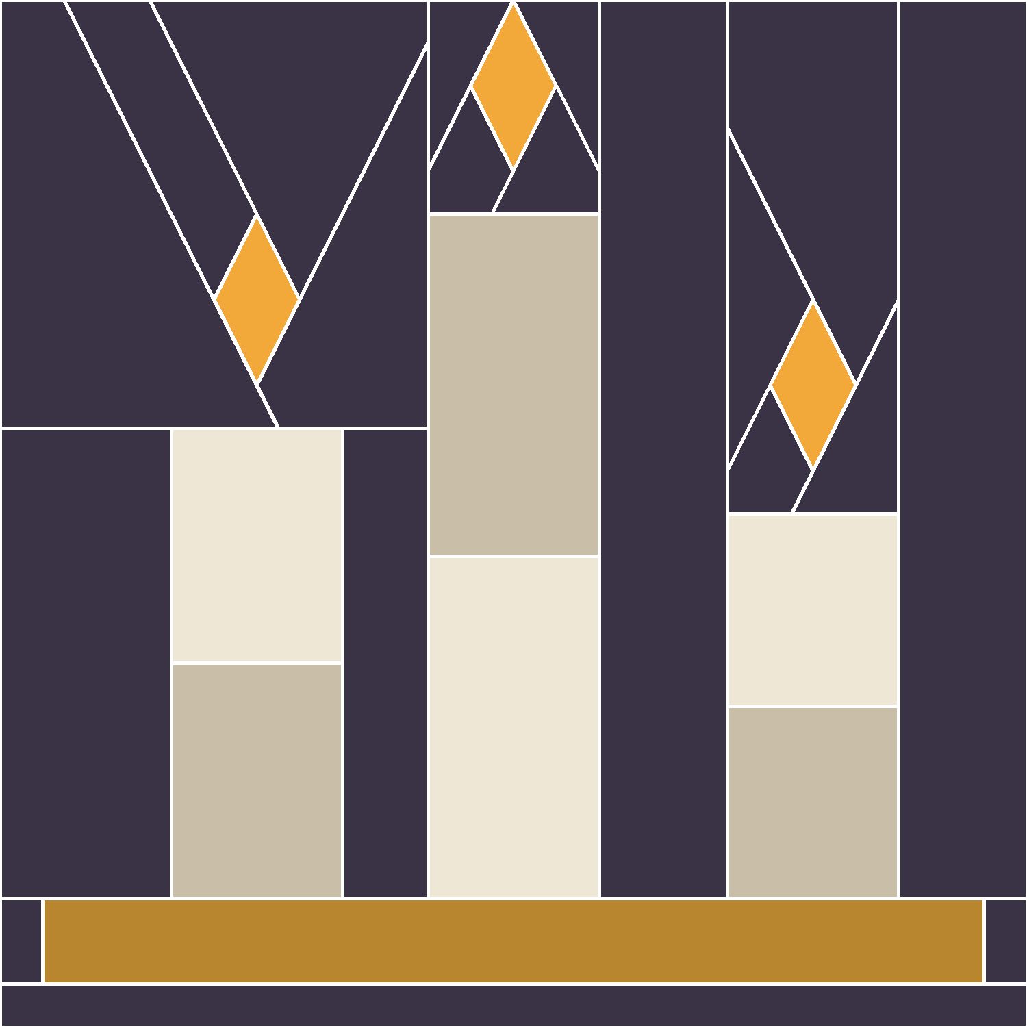Candle Trio Quilt Block Pattern, Advanced cut
