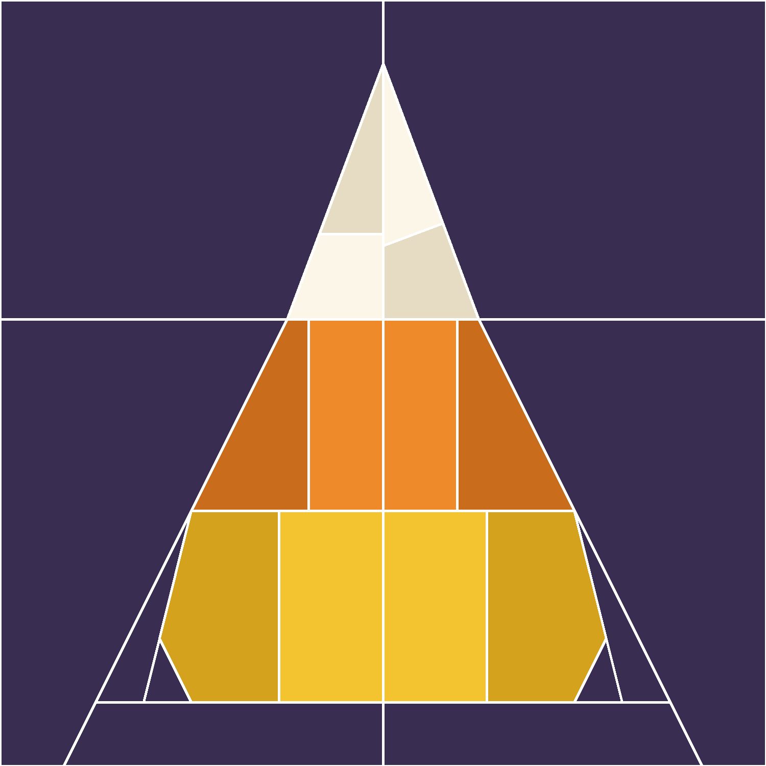 Candy Corn Quilt Block Pattern, Advanced cut