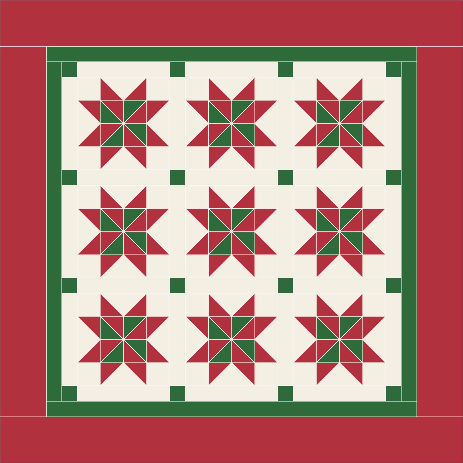 Christmas Star Quilt Pattern: the finished piece
