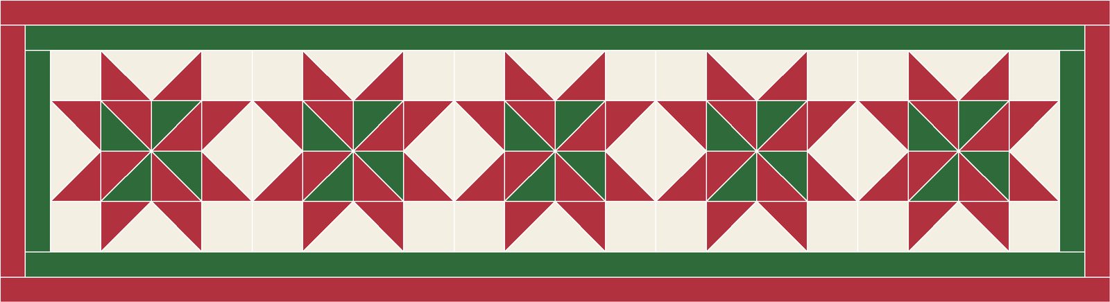 Christmas Star Table Runner Pattern: the finished piece