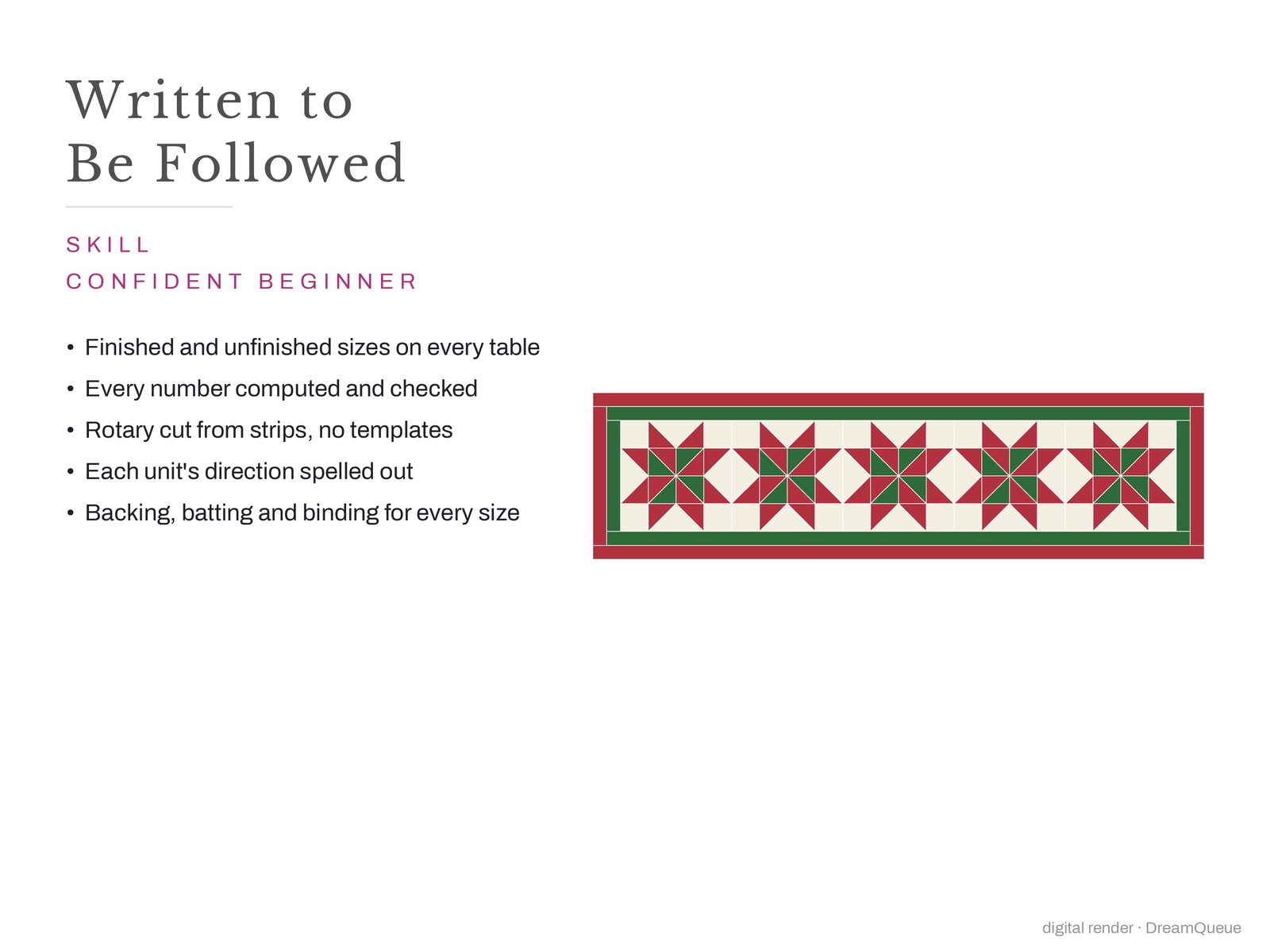 What makes the Christmas Star table runner pattern easy to follow