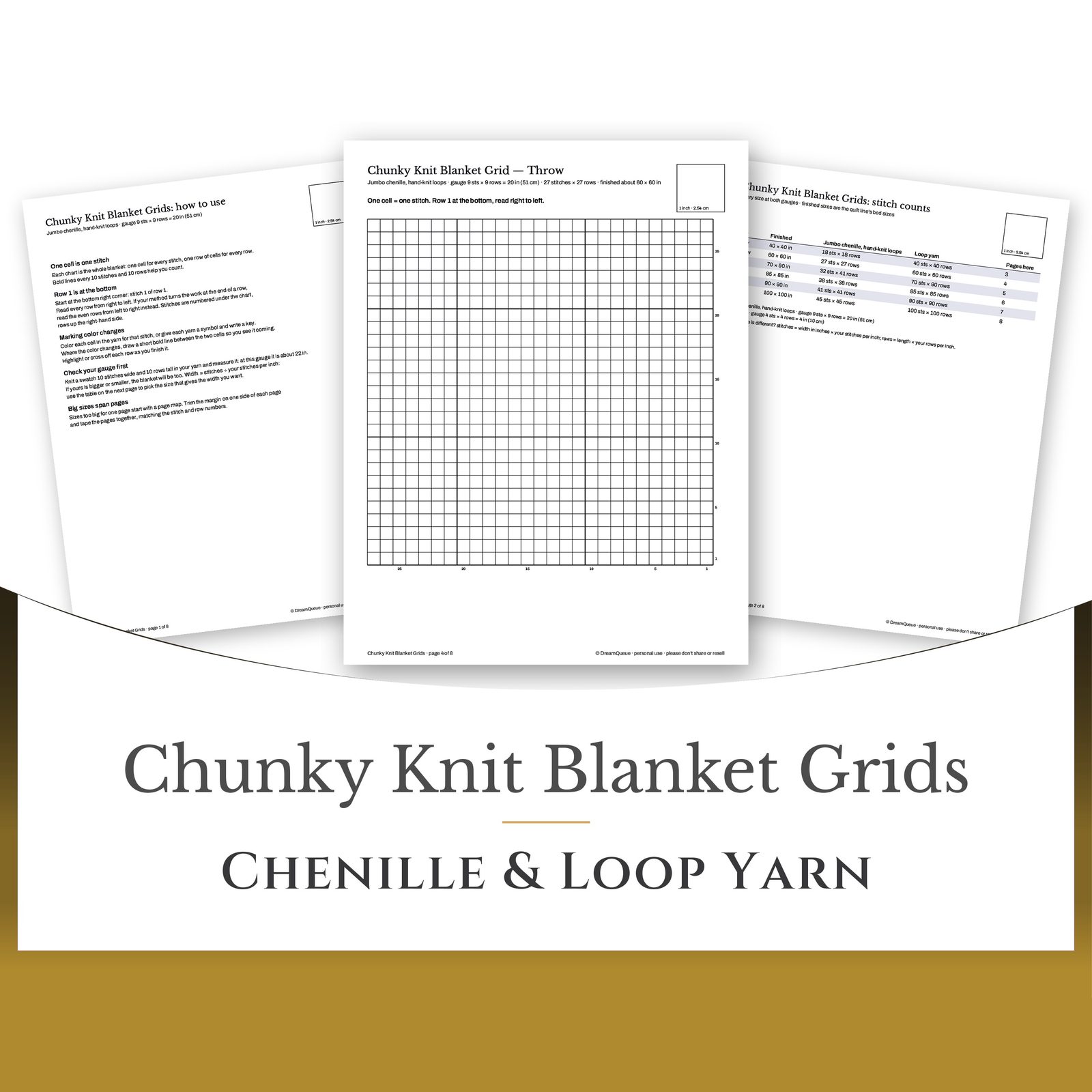 Chunky Knit Blanket Templates: the finished piece