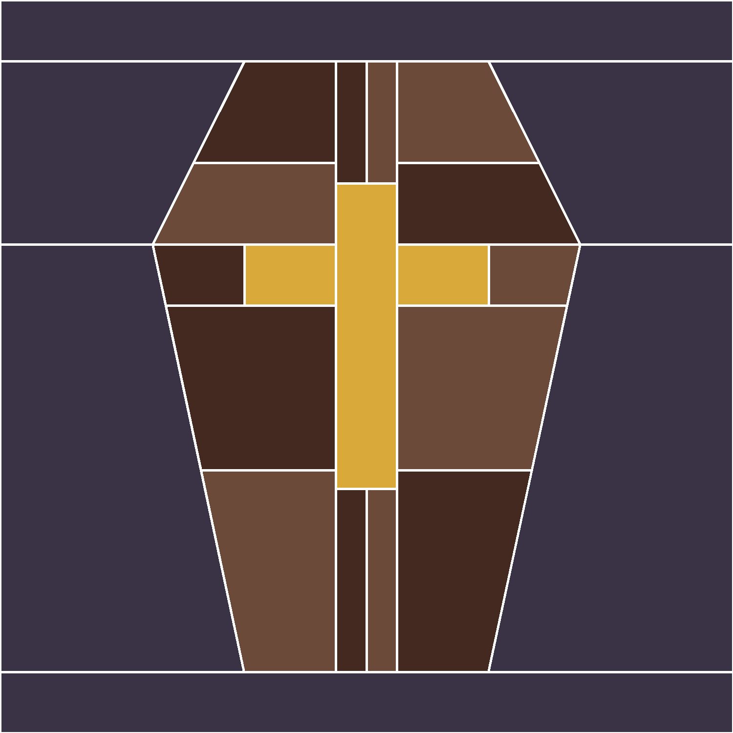 Coffin Quilt Block Pattern, Advanced cut