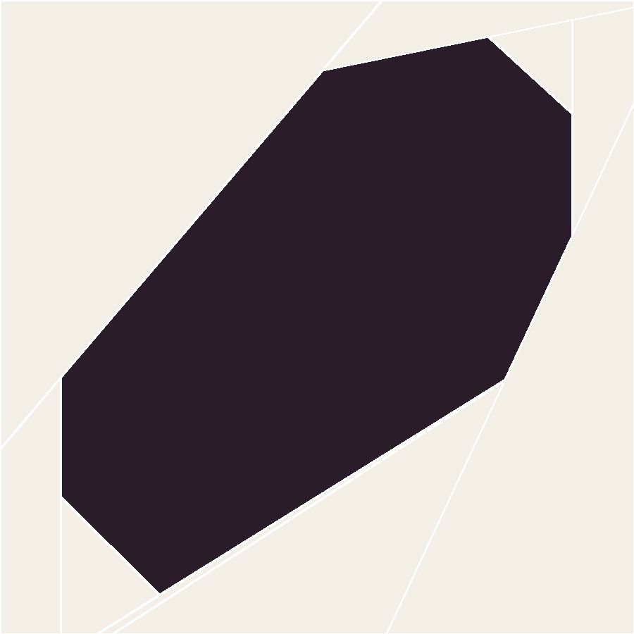 Tall Coffin Quilt Block Pattern with every seam line shown