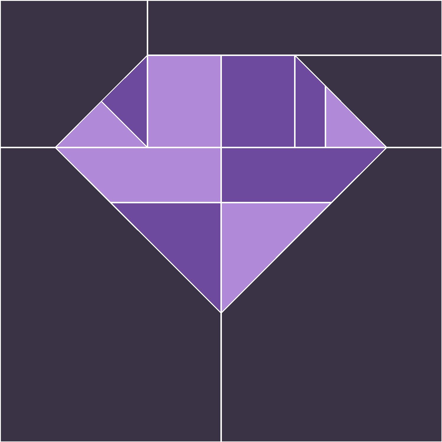 Crystal Quilt Block Pattern, Advanced cut