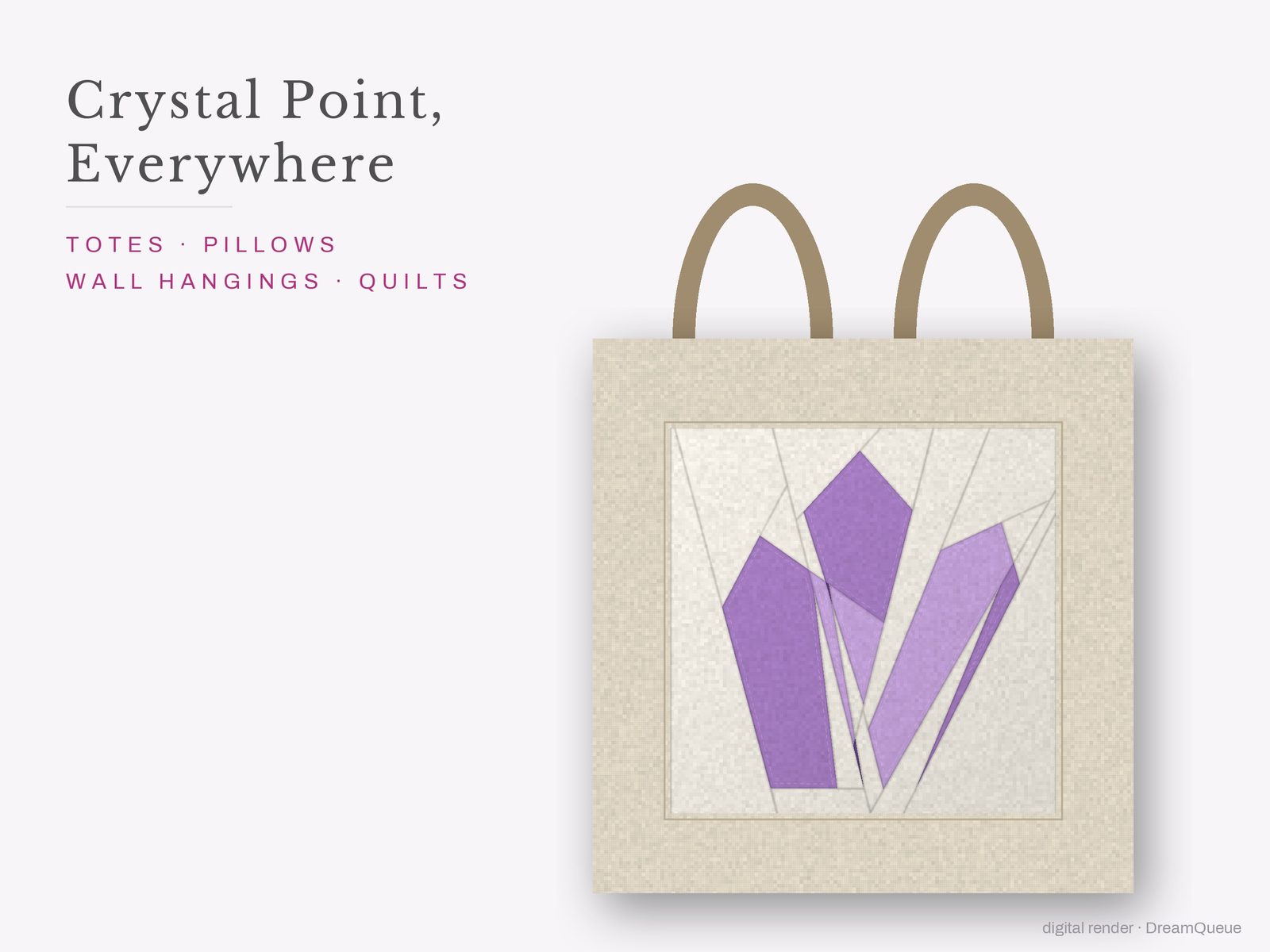 The Crystal Point quilt block sewn into a tote bag, one idea for totes, pillows, wall hangings and quilts