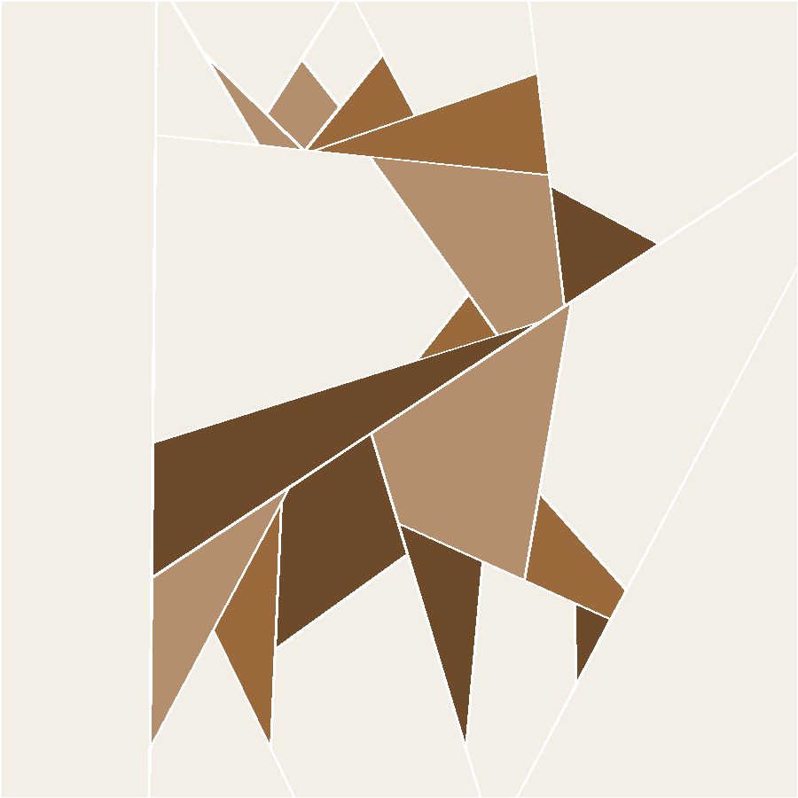 Deer Quilt Block Pattern with every seam line shown