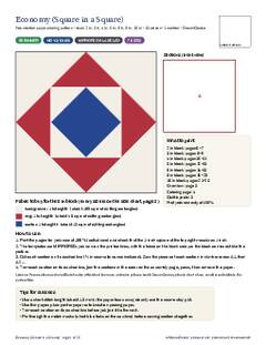 Page 1 of the Economy (Square in a Square) Quilt Block Pattern PDF
