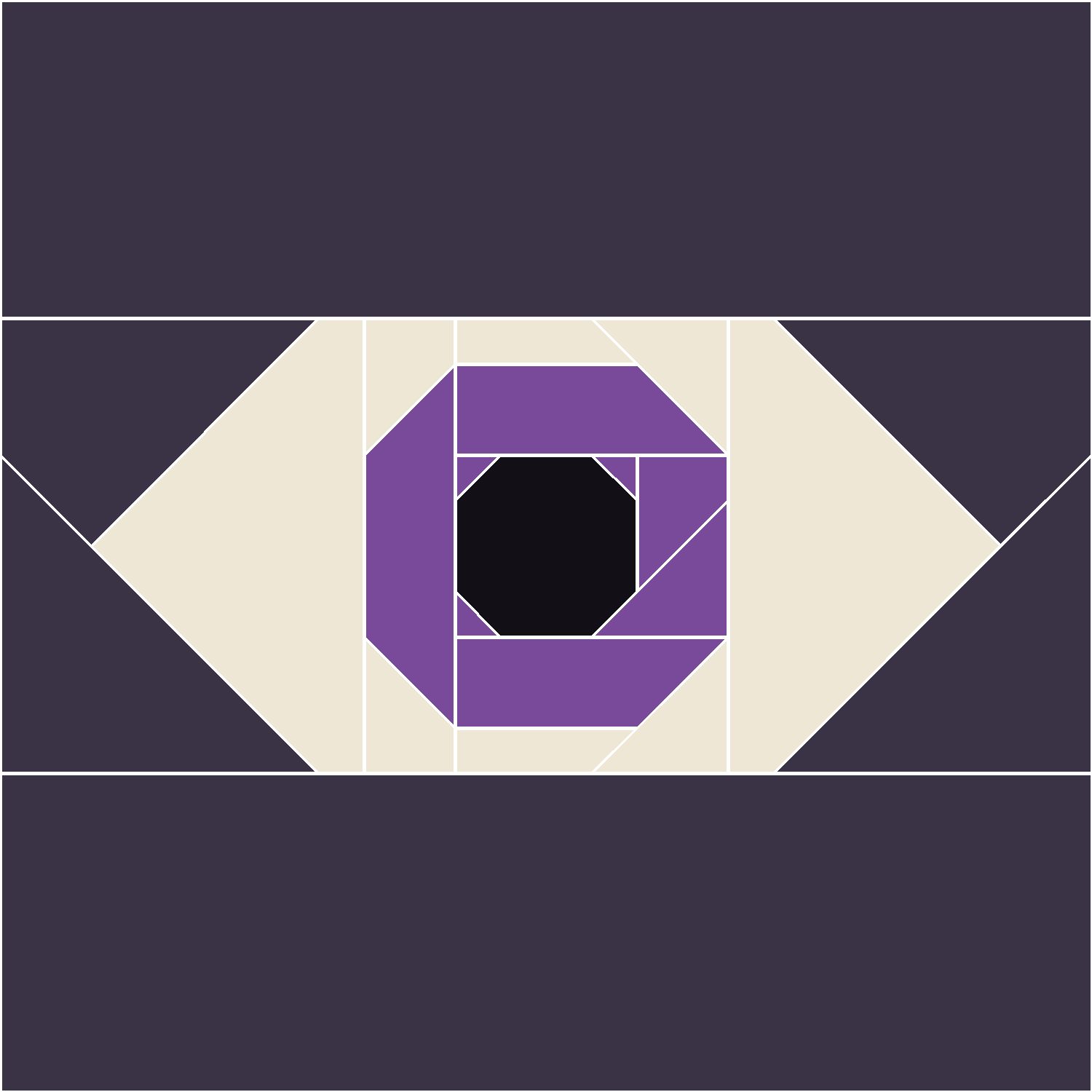 All-Seeing Eye Quilt Block Pattern: the finished piece