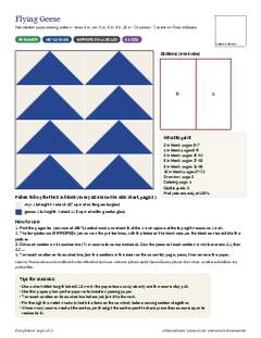 Page 1 of the Flying Geese Quilt Block Pattern PDF
