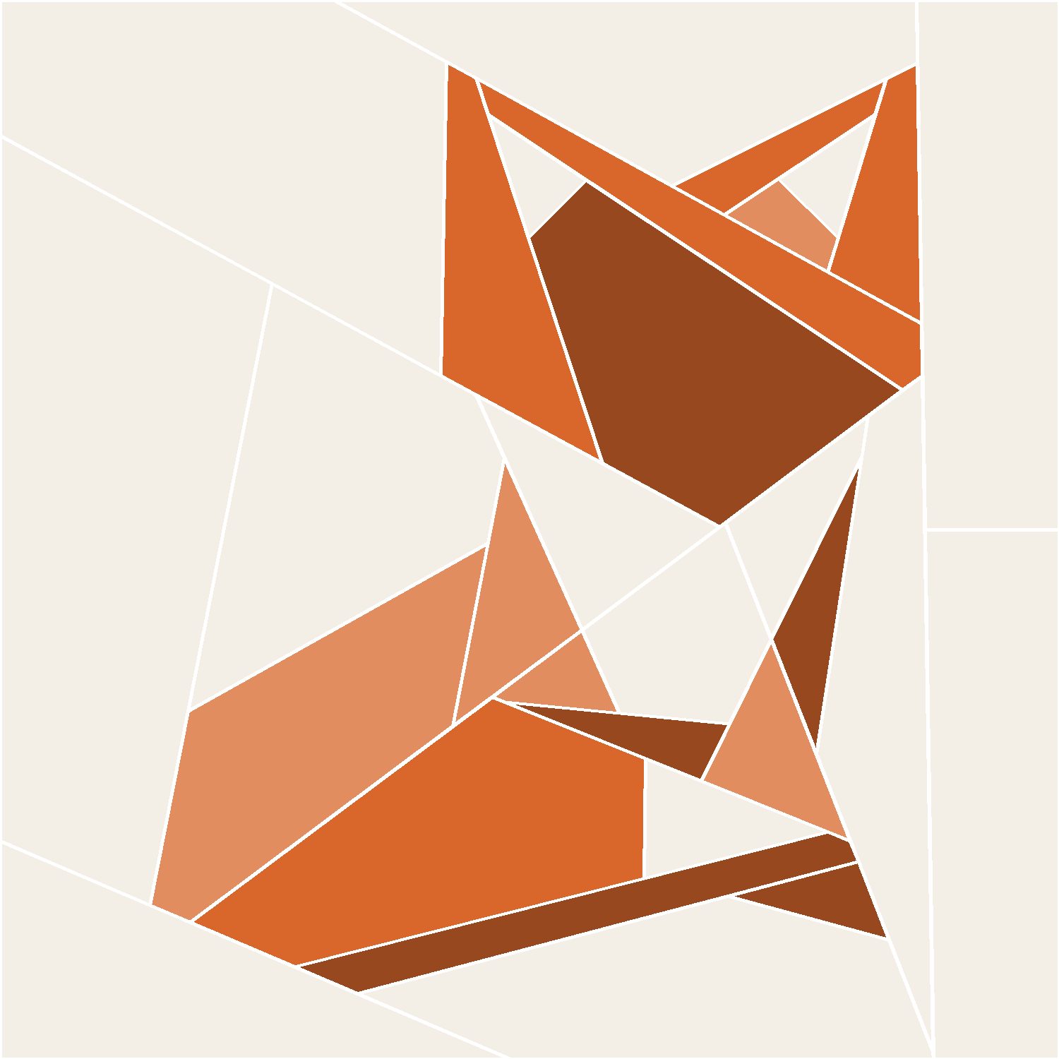 Fox Quilt Block Pattern: the finished piece