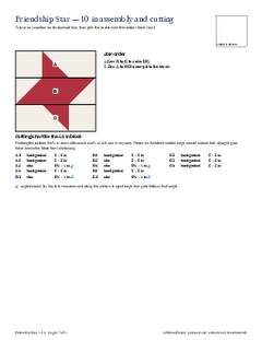 Page 17 of the Friendship Star Quilt Block Pattern PDF