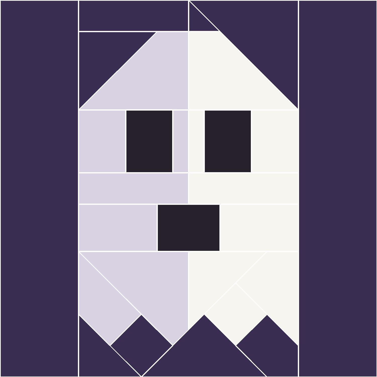 Ghost Quilt Block Pattern: the finished piece