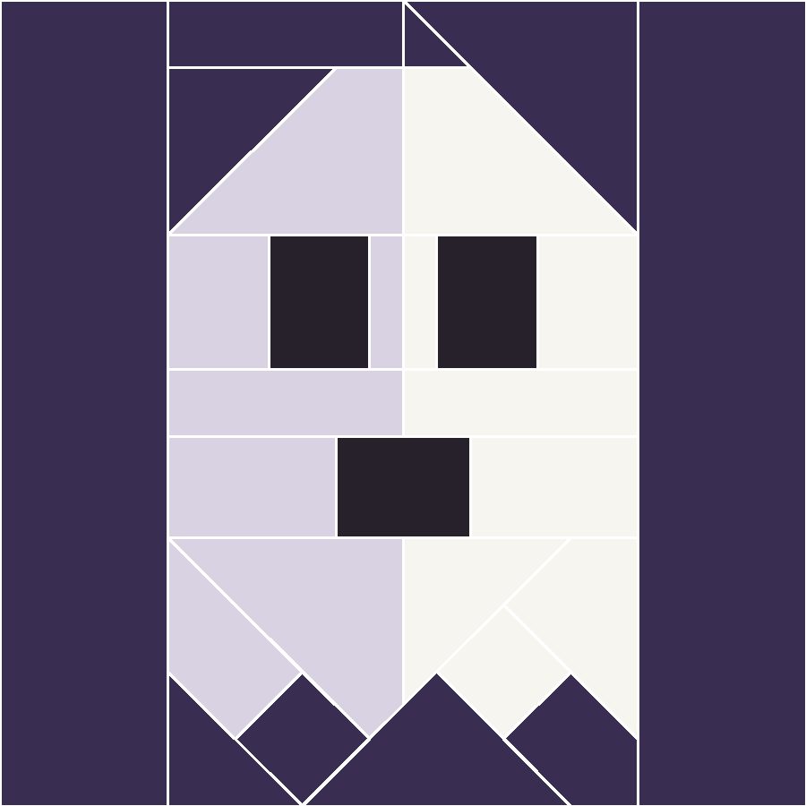 Ghost Quilt Block Pattern with every seam line shown
