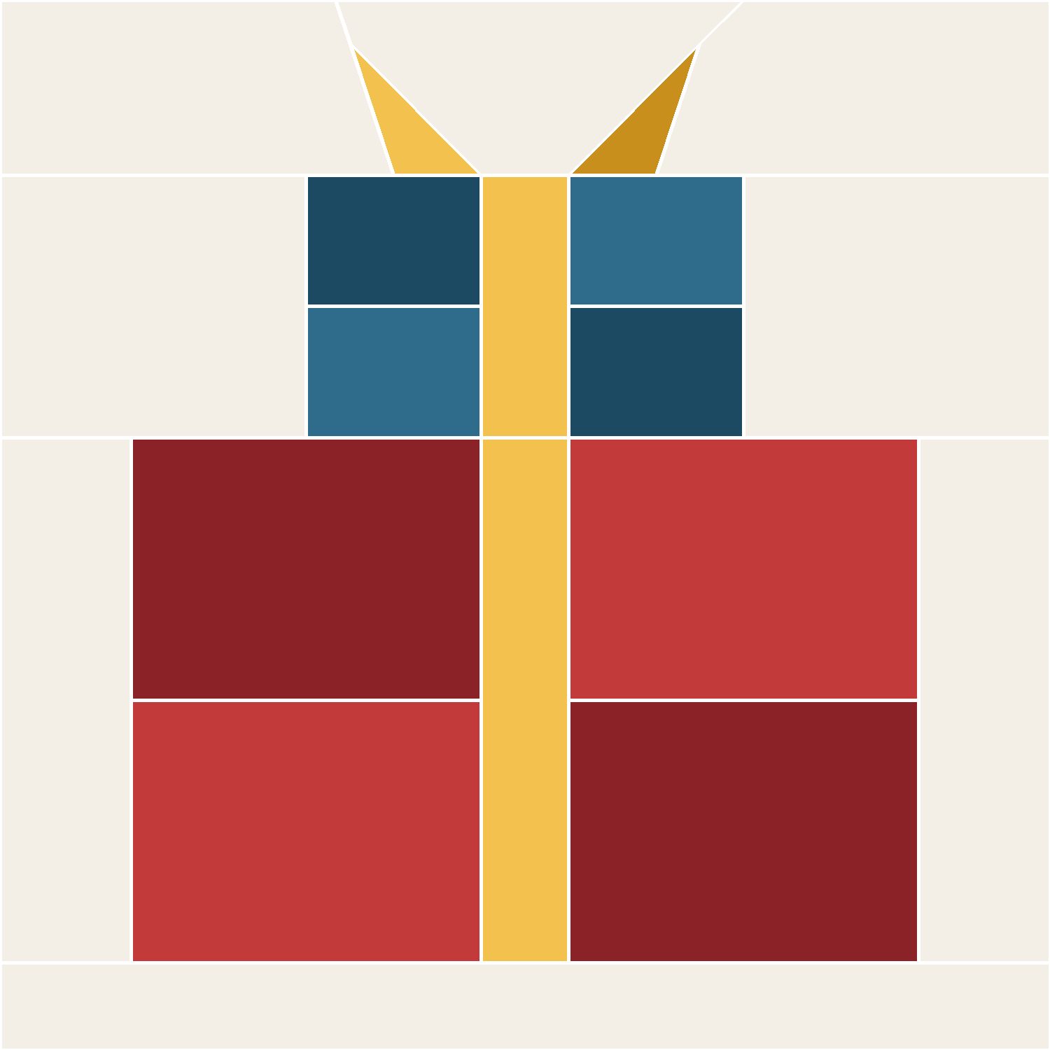 Stacked Gifts Quilt Block Pattern, Advanced cut