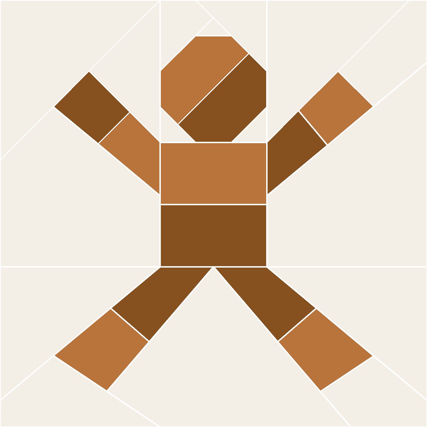 Jumping Gingerbread Man Quilt Block Pattern, Advanced cut