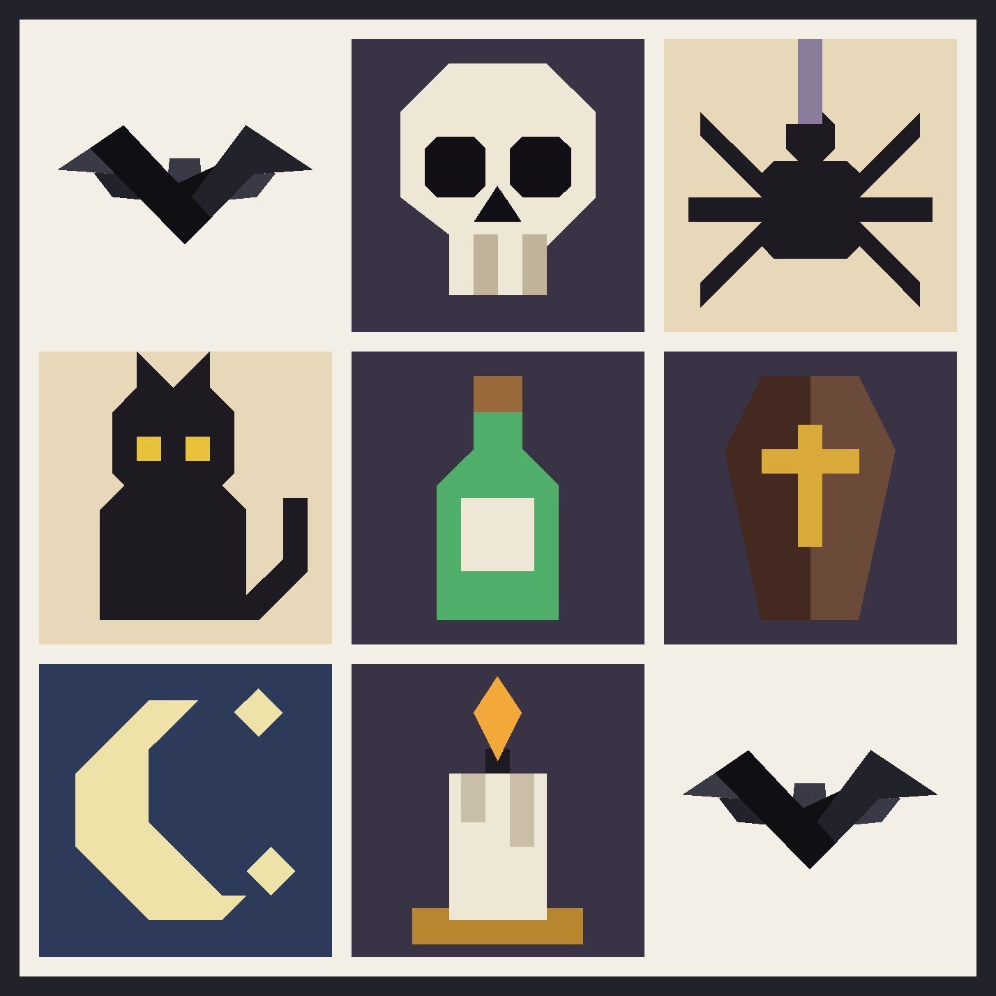 Halloween Pattern Bundle: the finished piece