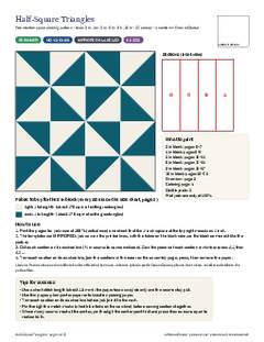 Page 1 of the Half-Square Triangles Quilt Block Pattern PDF