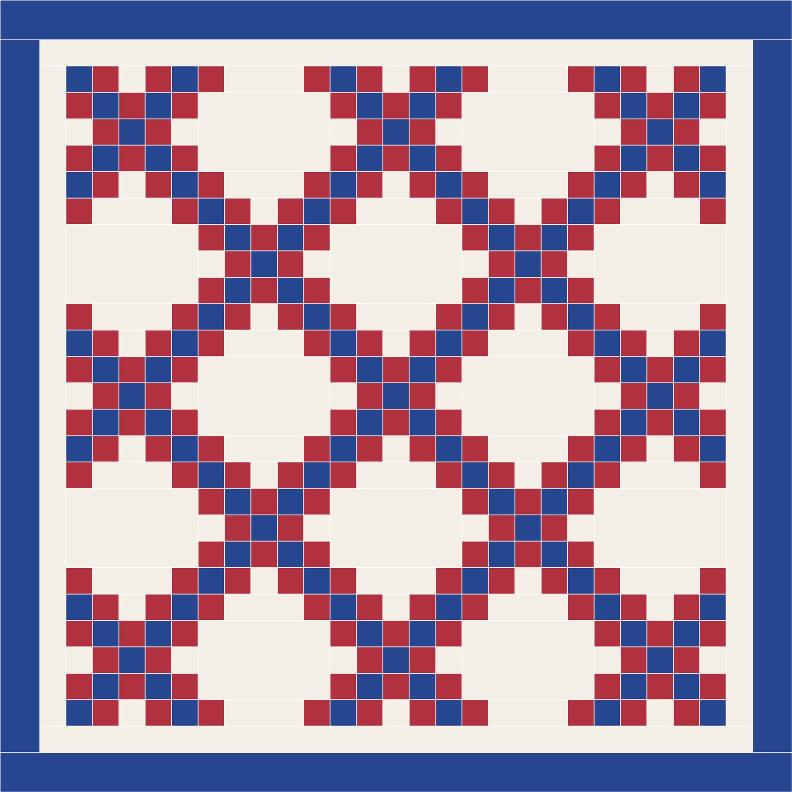 Double Irish Chain Quilt Pattern: the finished piece