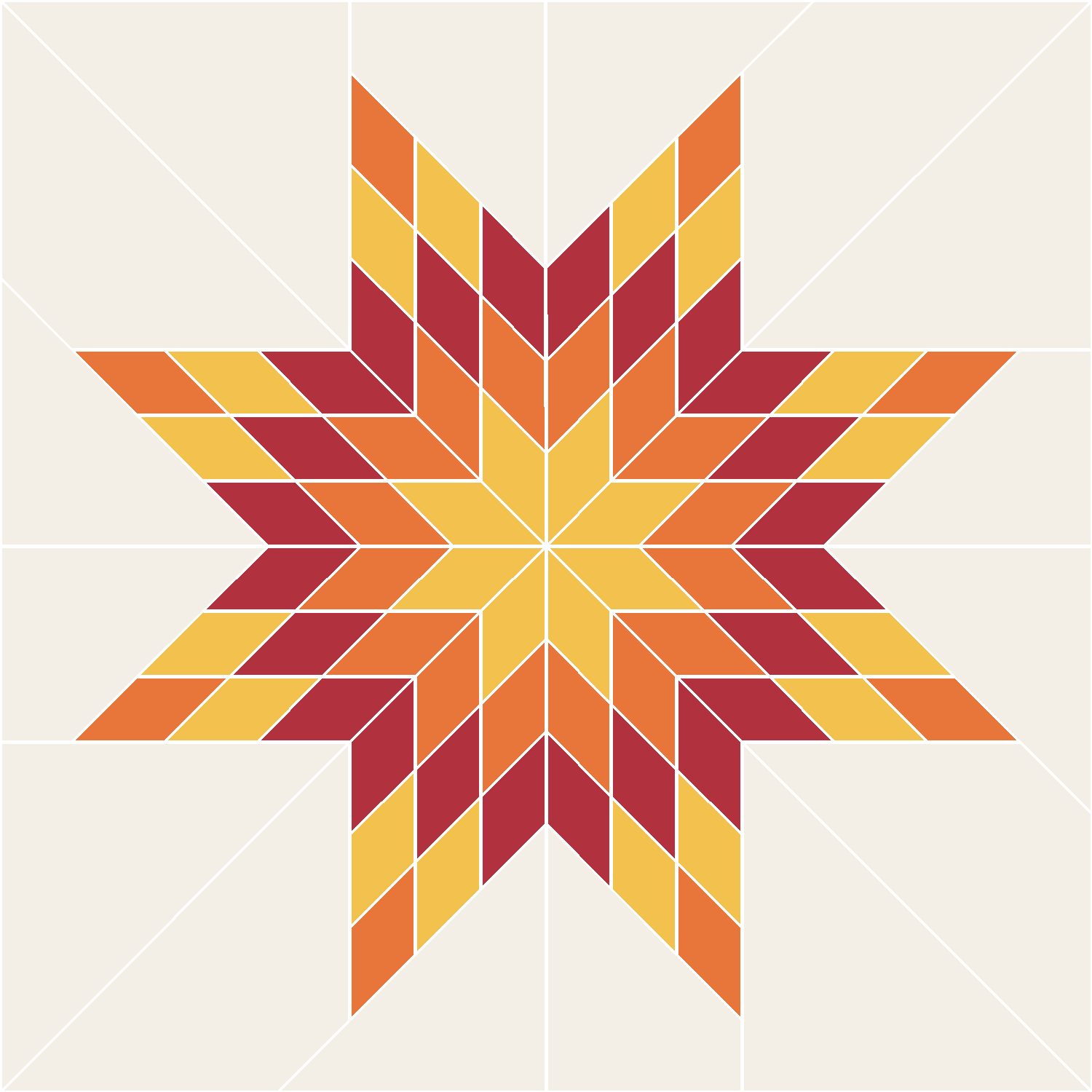 Lone Star Quilt Block Pattern: the finished piece