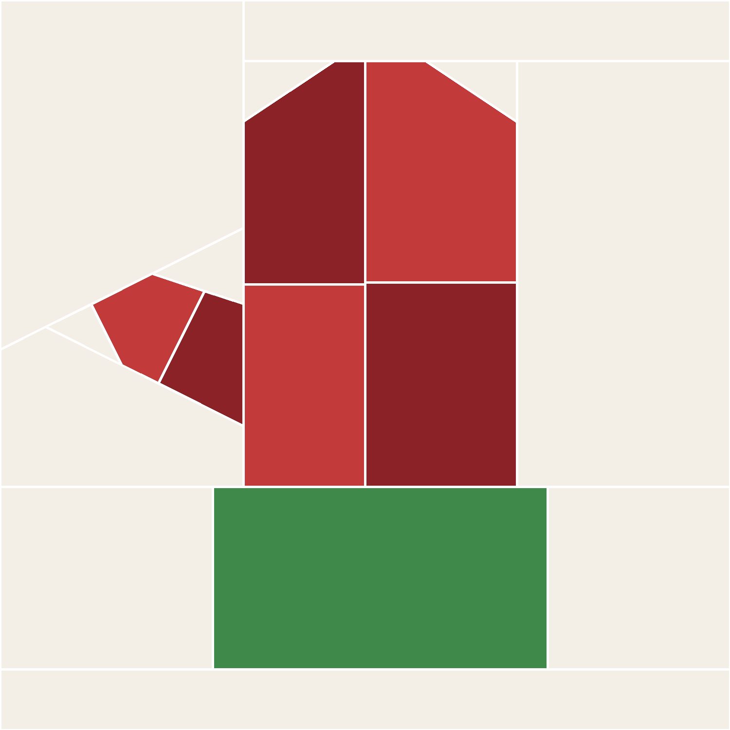 Mitten Quilt Block Pattern, Advanced cut