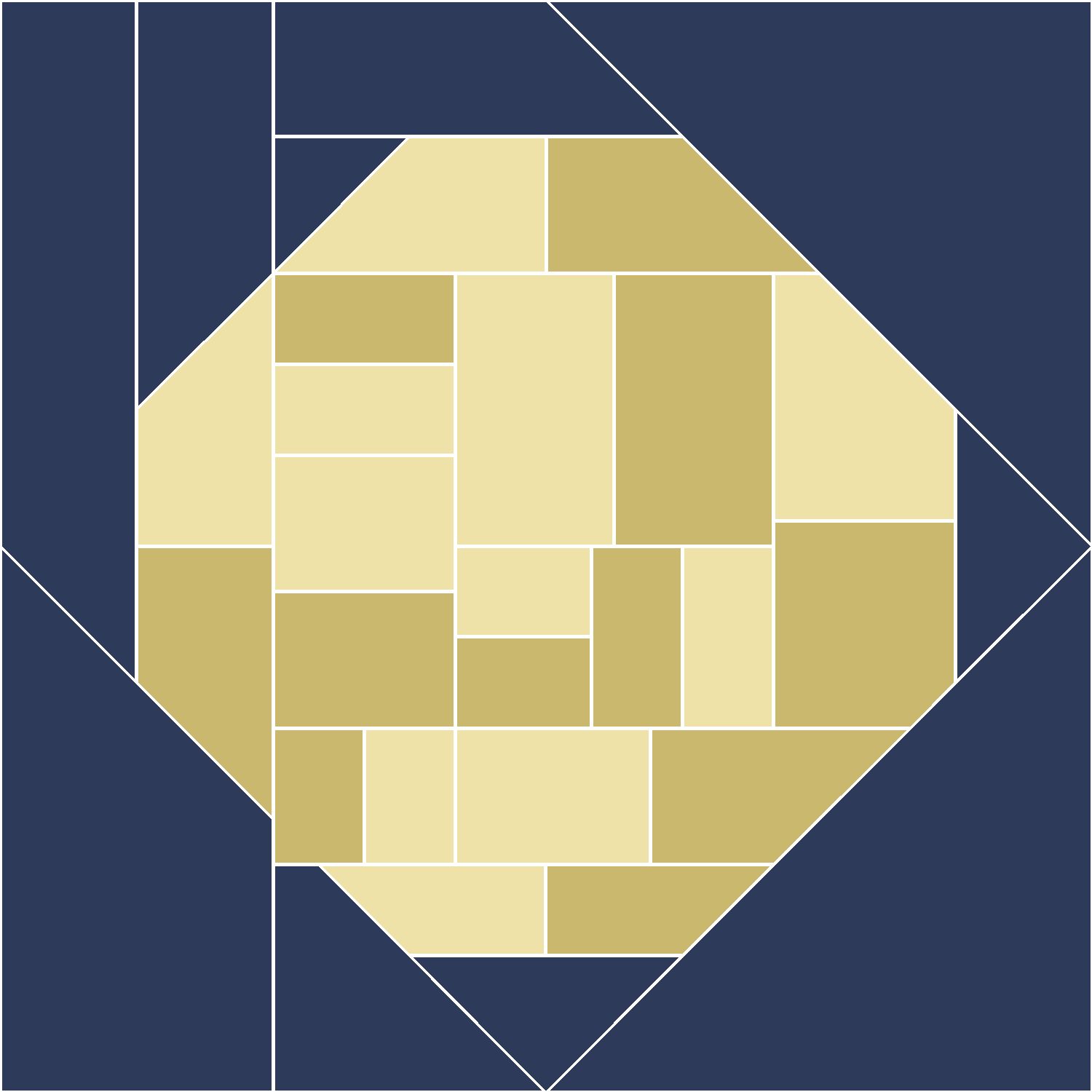 Full Moon Quilt Block Pattern, Advanced cut