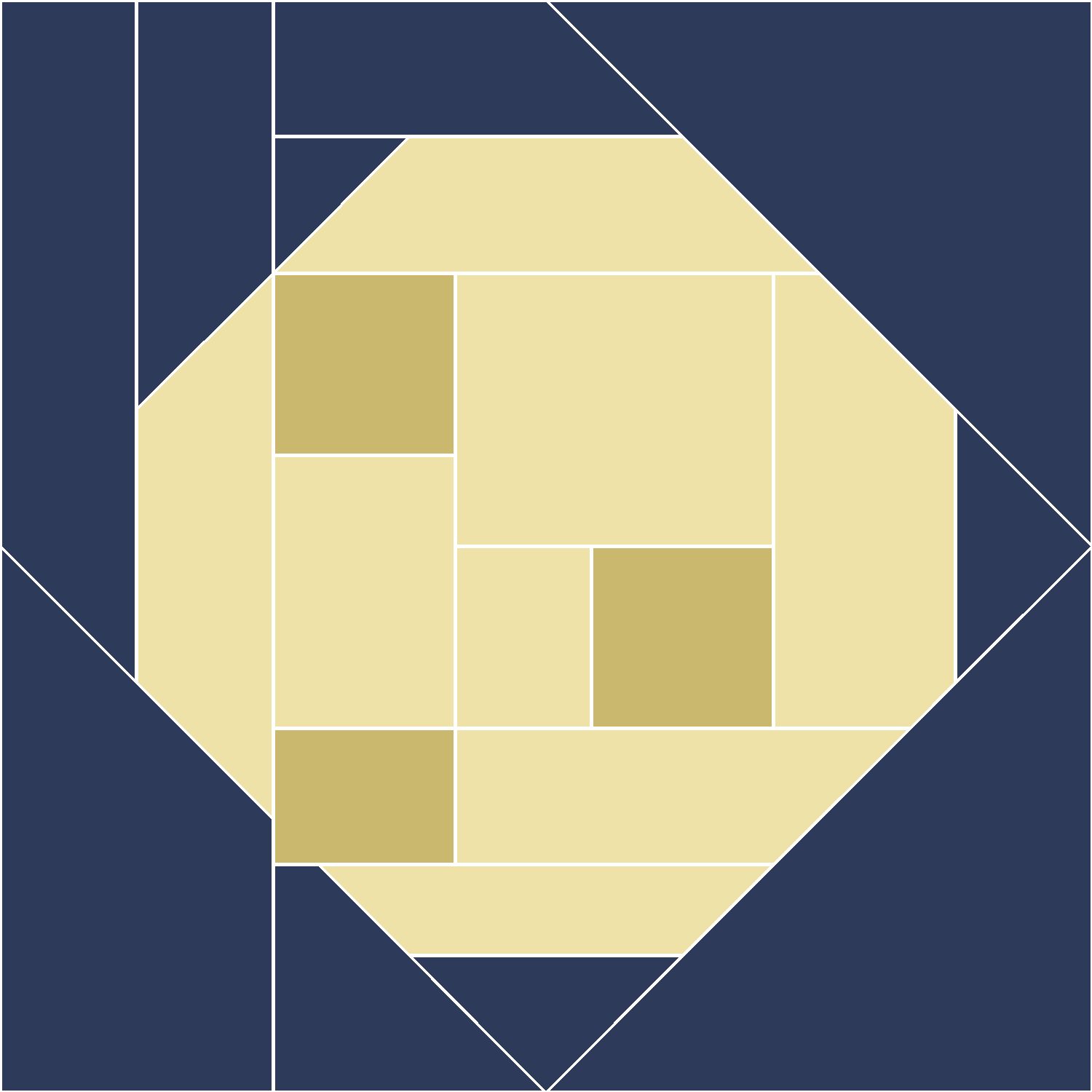 Full Moon Quilt Block Pattern: the finished piece