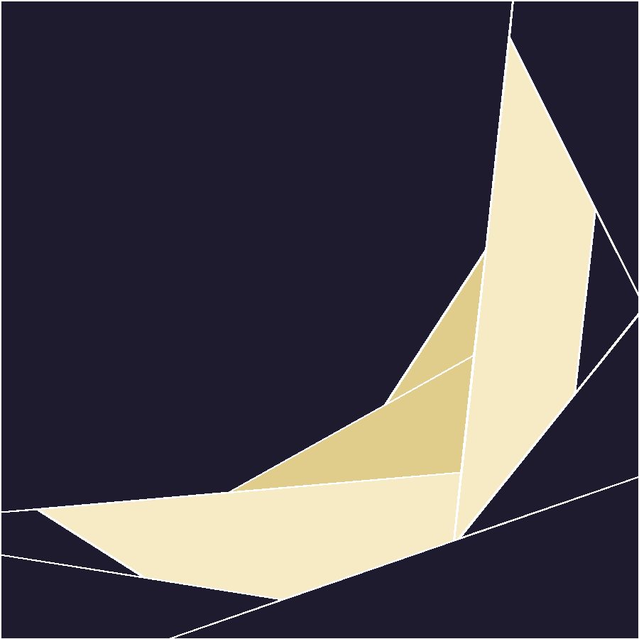 Slim Crescent Moon Quilt Block Pattern with every seam line shown