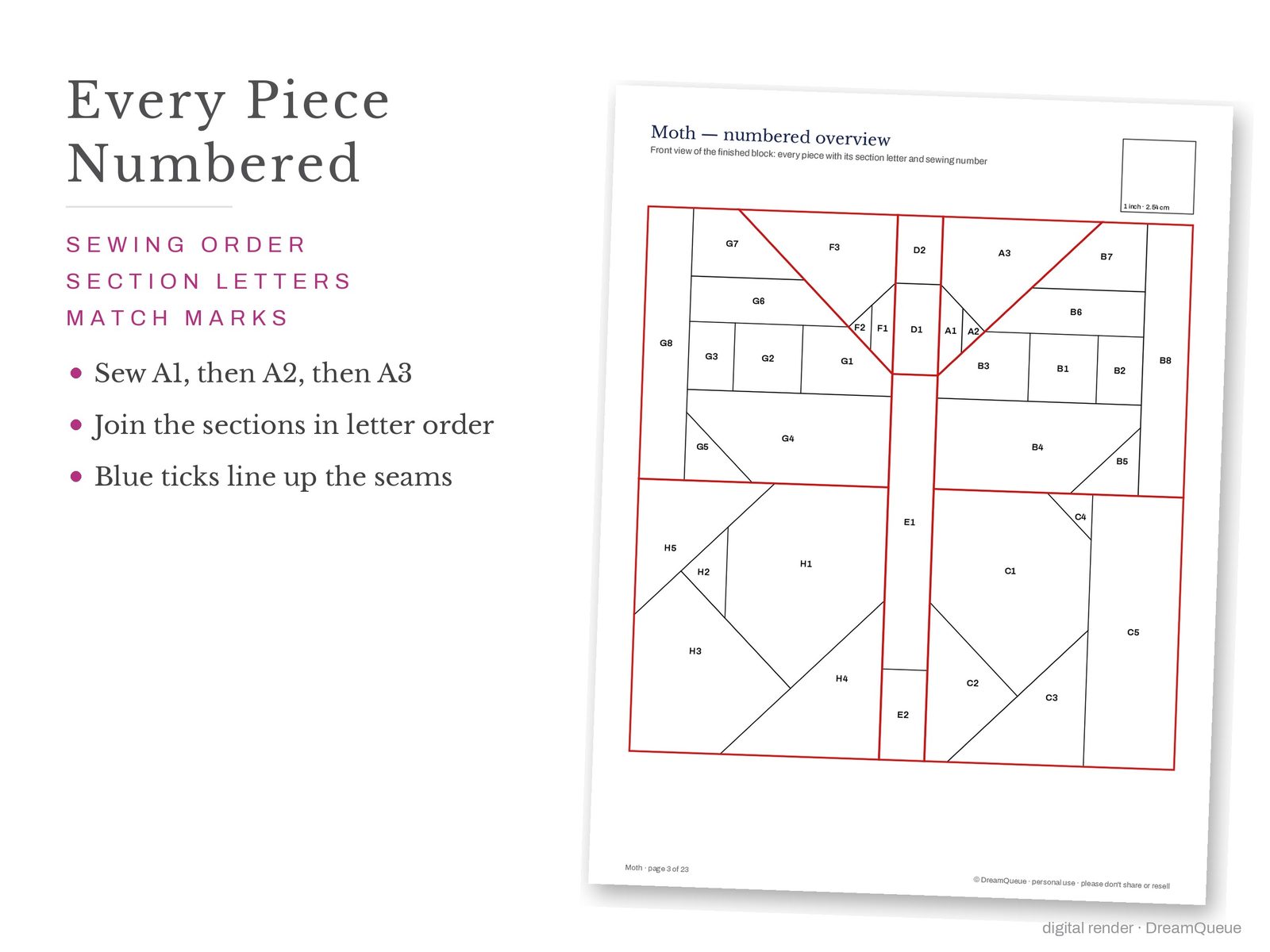 The Goth bundle: 16 quilt blocks including the Moth, sold together for less