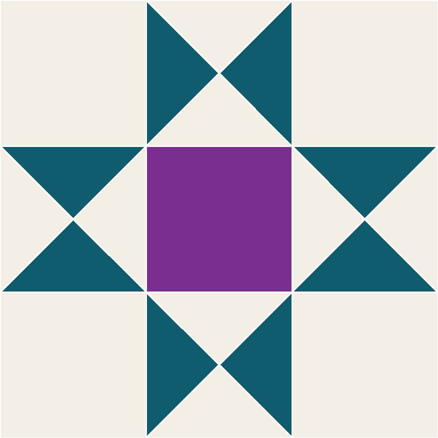 Ohio Star Quilt Block Pattern with every seam line shown