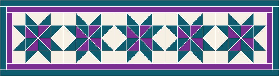Pinwheel Star Table Runner Pattern in the Jewel colorway