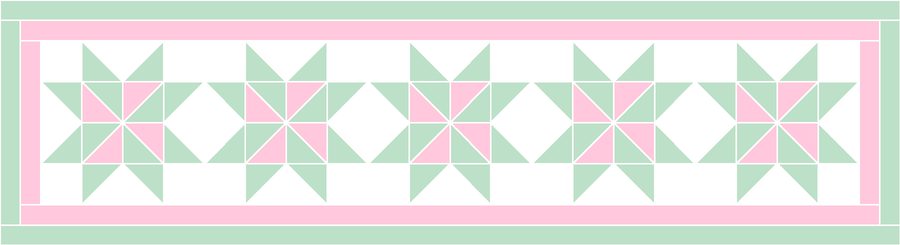 Pinwheel Star Table Runner Pattern in the Pastel colorway