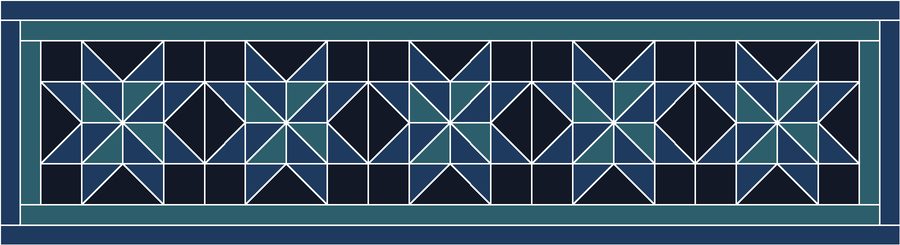 Pinwheel Star Table Runner Pattern in the Midnight colorway