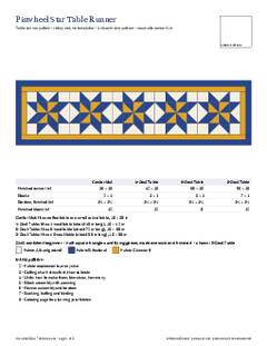 Page 1 of the Pinwheel Star Table Runner Pattern PDF