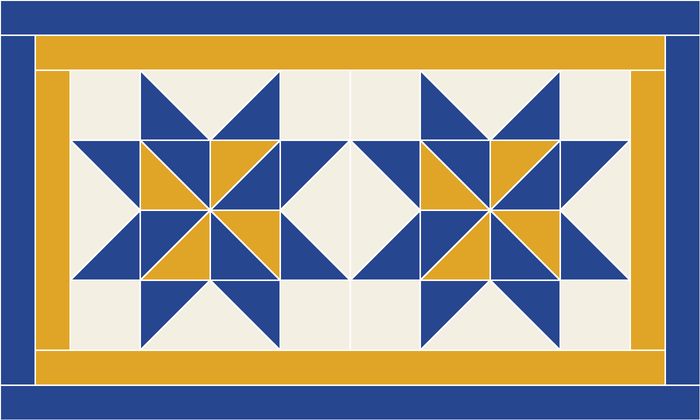 Pinwheel Star Table Runner Pattern: Center Mat · 2 × 1 blocks · 30 × 18 in