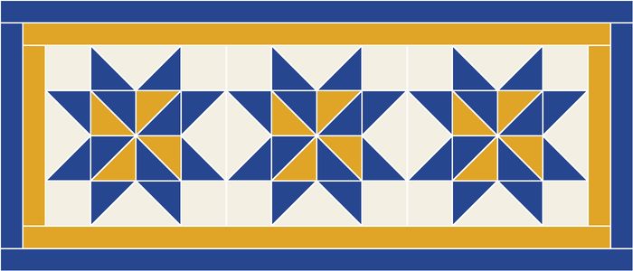 Pinwheel Star Table Runner Pattern: 4-Seat Table · 3 × 1 blocks · 42 × 18 in