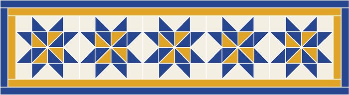 Pinwheel Star Table Runner Pattern: 6-Seat Table · 5 × 1 blocks · 66 × 18 in