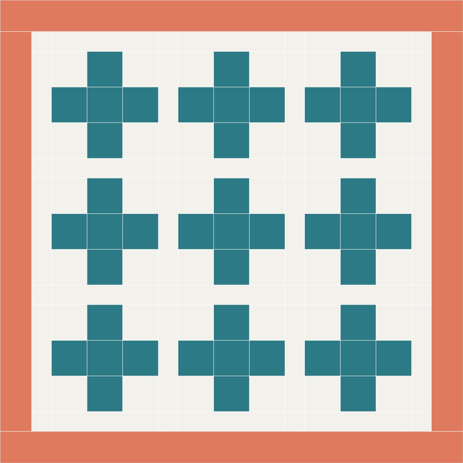 Plus Quilt Pattern: the finished piece