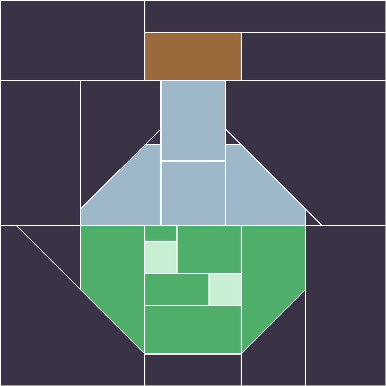 Potion Flask Quilt Block Pattern, Advanced cut