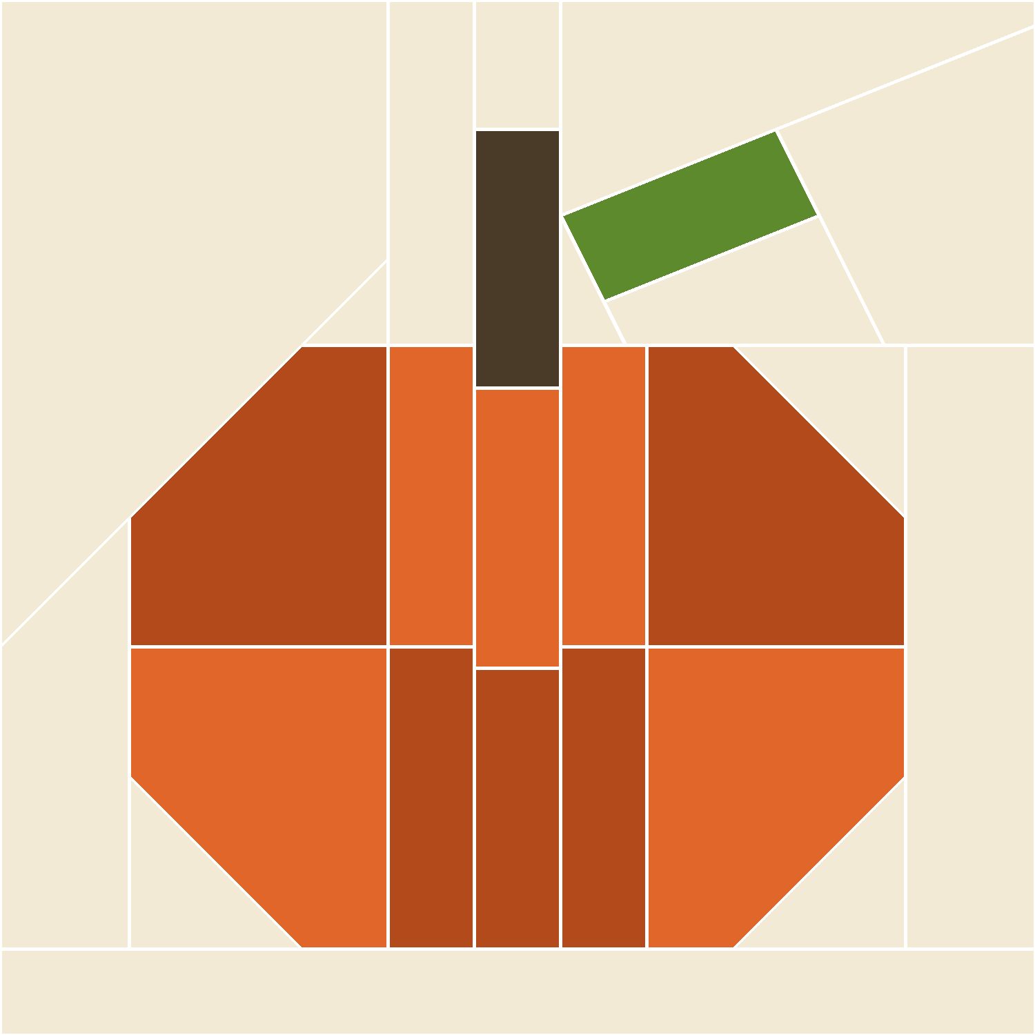 Pumpkin Quilt Block Pattern, Advanced cut