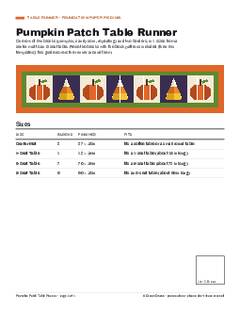 Page 1 of the Pumpkin Patch Table Runner Pattern PDF