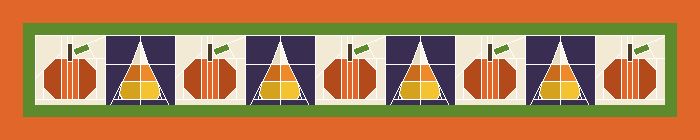Pumpkin Patch Table Runner Pattern: 8-Seat Table · 9 × 1 blocks · 90 × 18 in
